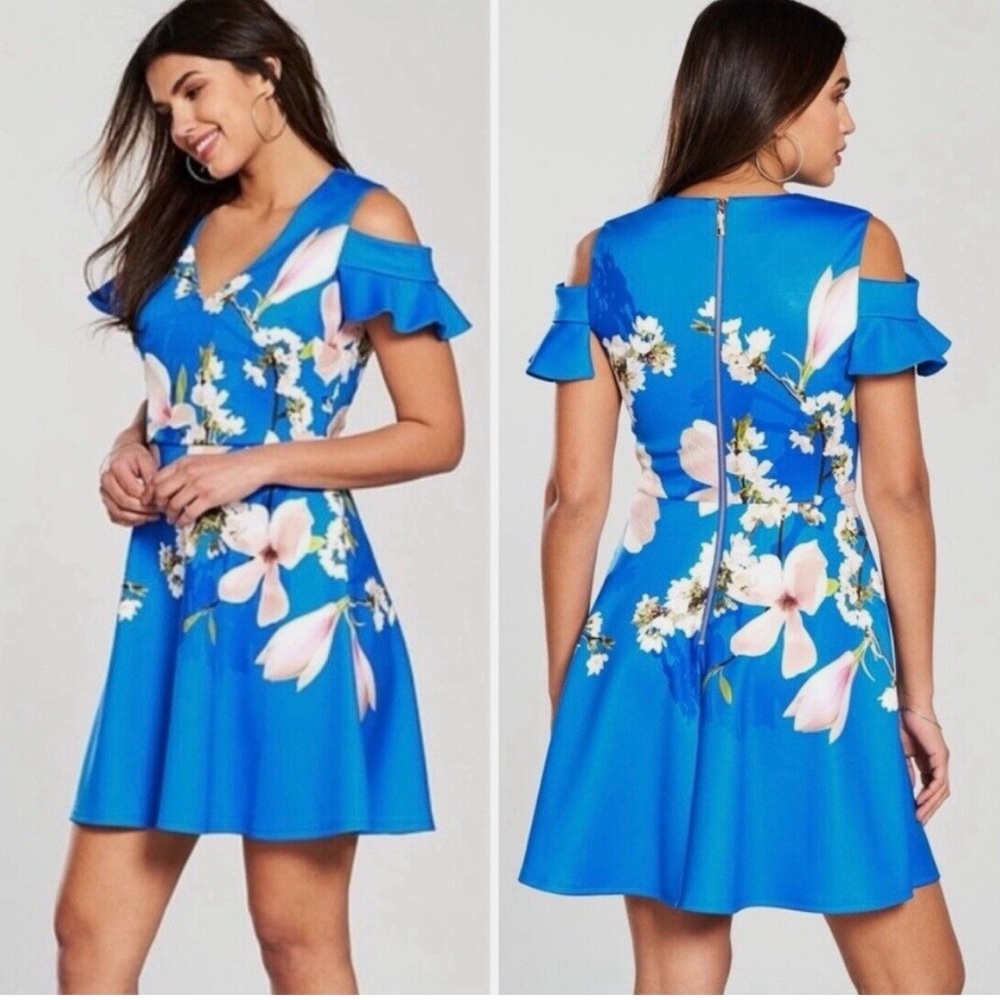 Ted Baker London Ambre Harmony Blue Floral 0 (2) NWT